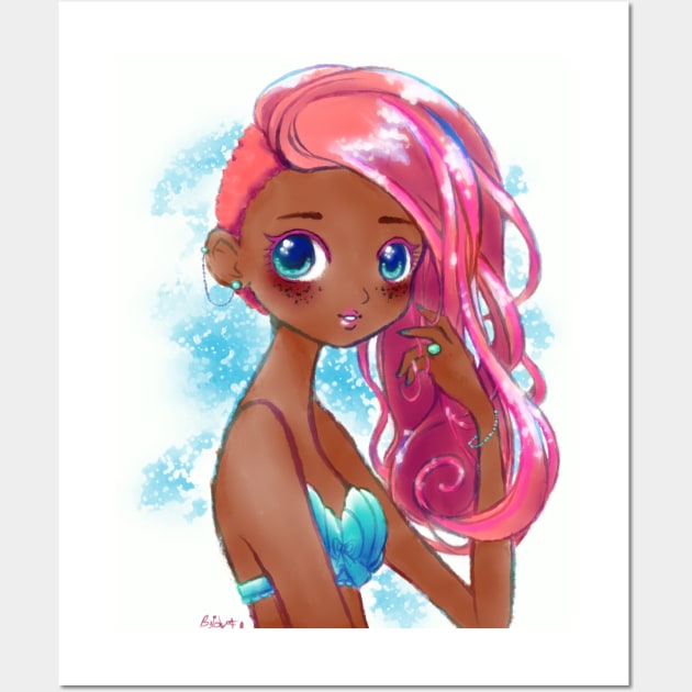 Cute Kawaii Mermaid Treasure L.O.L. Surprise Doll Shoujo Anime Fan Art Wall Art by BonBonBunny